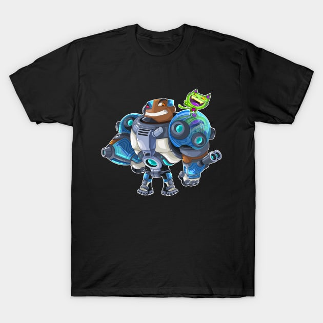 Cyborg and Beastboy T-Shirt by vancamelot